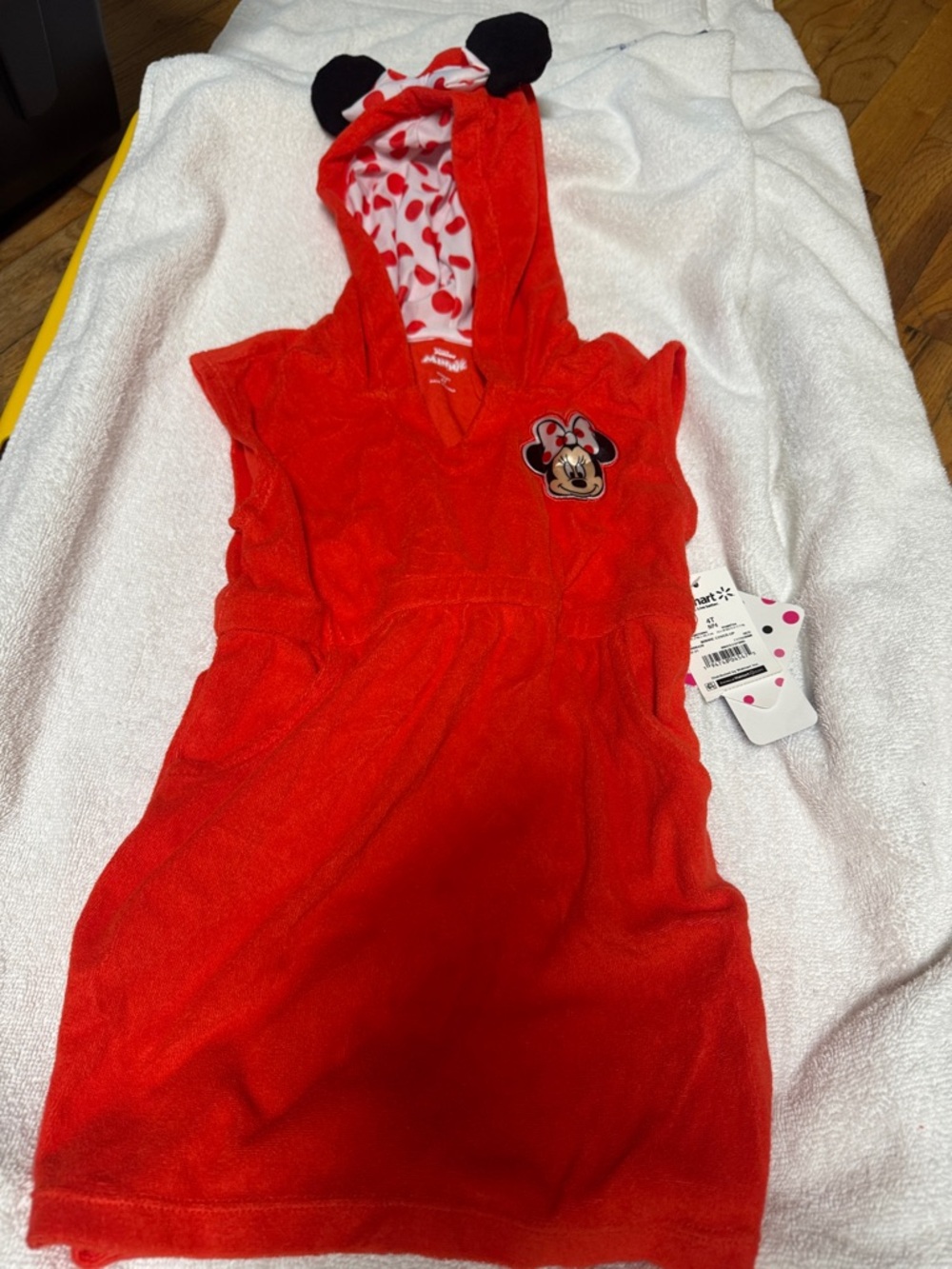 Disney Red Minnie Hooded Terry Cover-Up with Black Ears